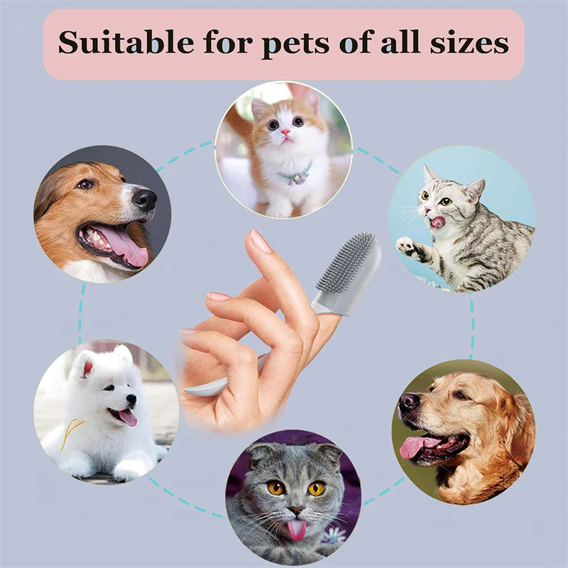 Dog Tooth Cleaning Brush Care Finger Wrap Cat Dog Oral Cleaning Toothbrush Tool Silicone Dog Cat Finger Toothbrush Supplies Pet Products - Ectron Online