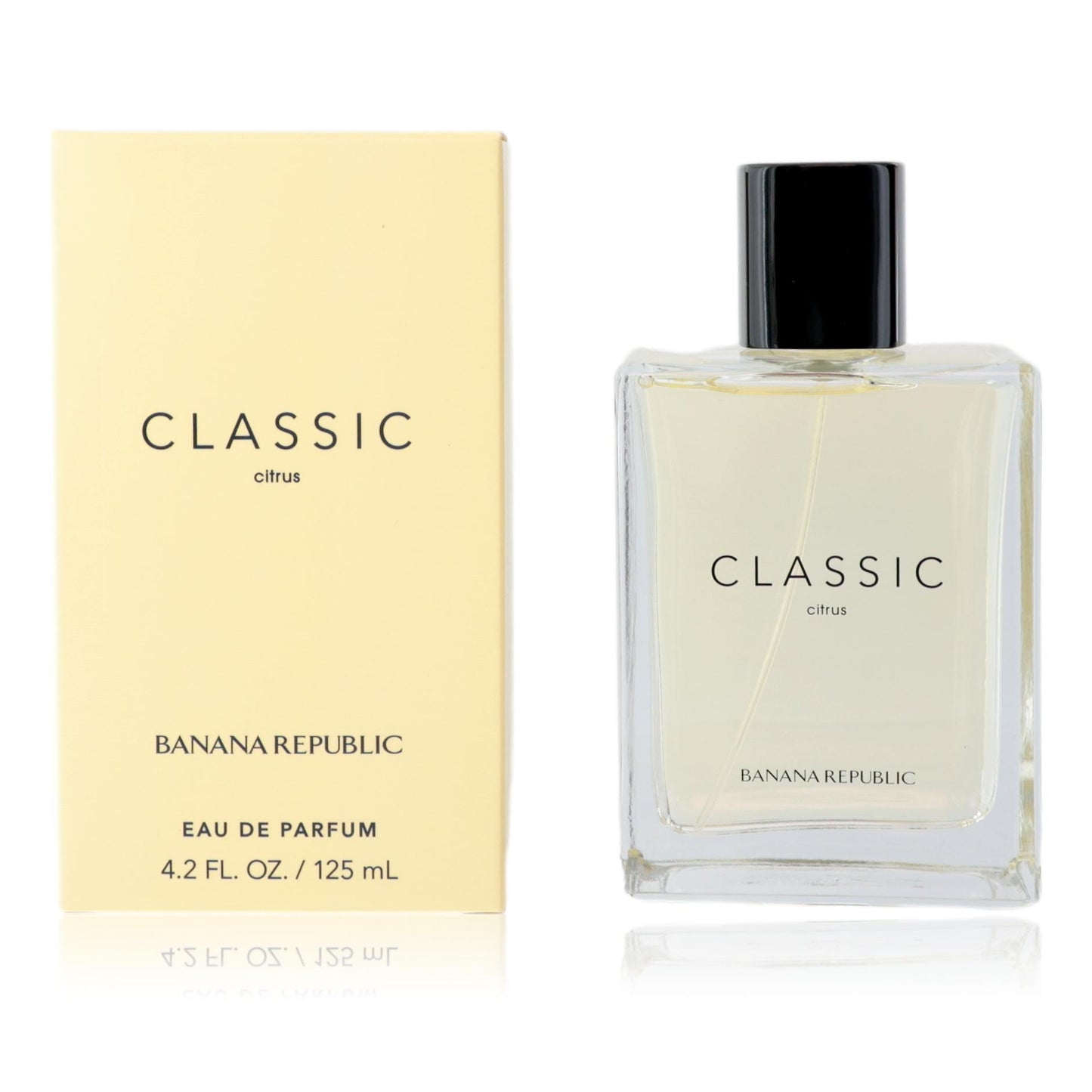 Banana Republic Classic citrus eau de parfum: clear spray bottle with black cap, box