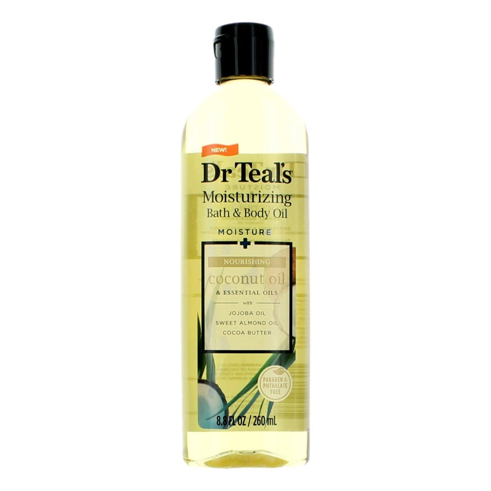 Dr. Teal's bath & body oil bottle with coconut oil and essential oils, 8.8 fl oz