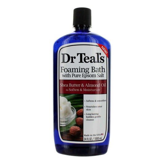Dr. Teal's foaming bubble bath, 34 oz bottle with black cap