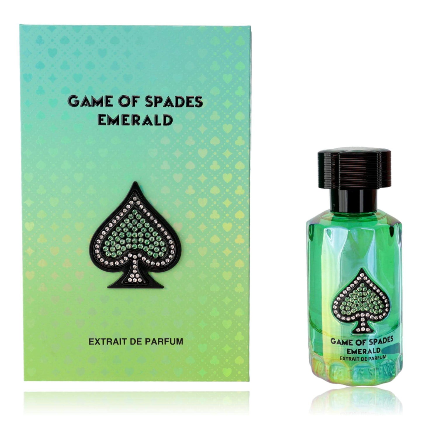 Game of Spades Emerald extrait de parfum spray, green glass bottle with black cap