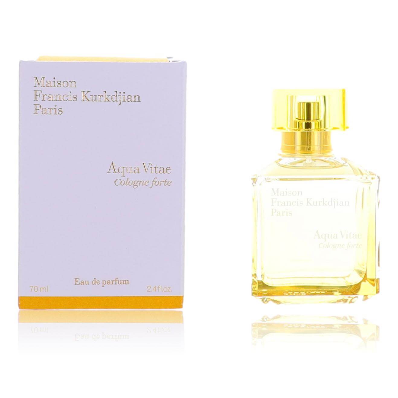 Aqua Vitae Cologne forte eau de parfum spray bottle and lavender box, 2.4 oz