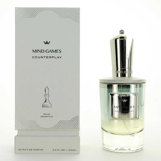 Unisex extrait de parfum spray with glass bottle, metallic cap, and box; 3.4 oz