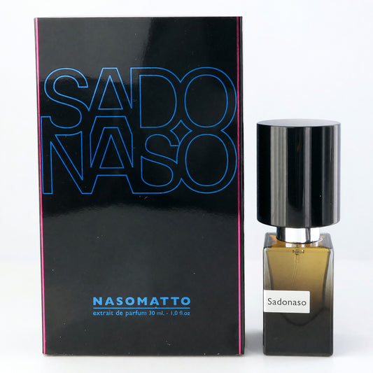 Nasomatto Sadonaso extrait de parfum spray with glass bottle, gold liquid, metal cap