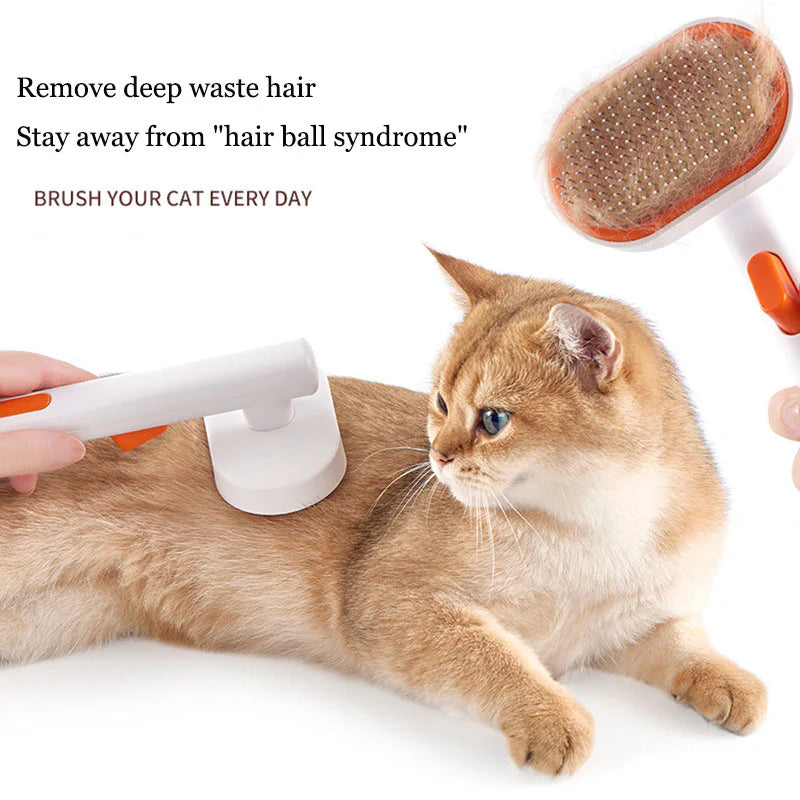 Pet comb, pet hair removal brush, cat and dog comb, automatic hair removal and beauty brush - Ectron Online