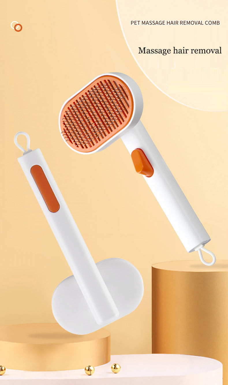 Pet comb, pet hair removal brush, cat and dog comb, automatic hair removal and beauty brush - Ectron Online