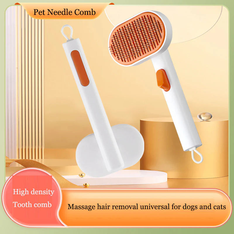 Pet comb, pet hair removal brush, cat and dog comb, automatic hair removal and beauty brush - Ectron Online