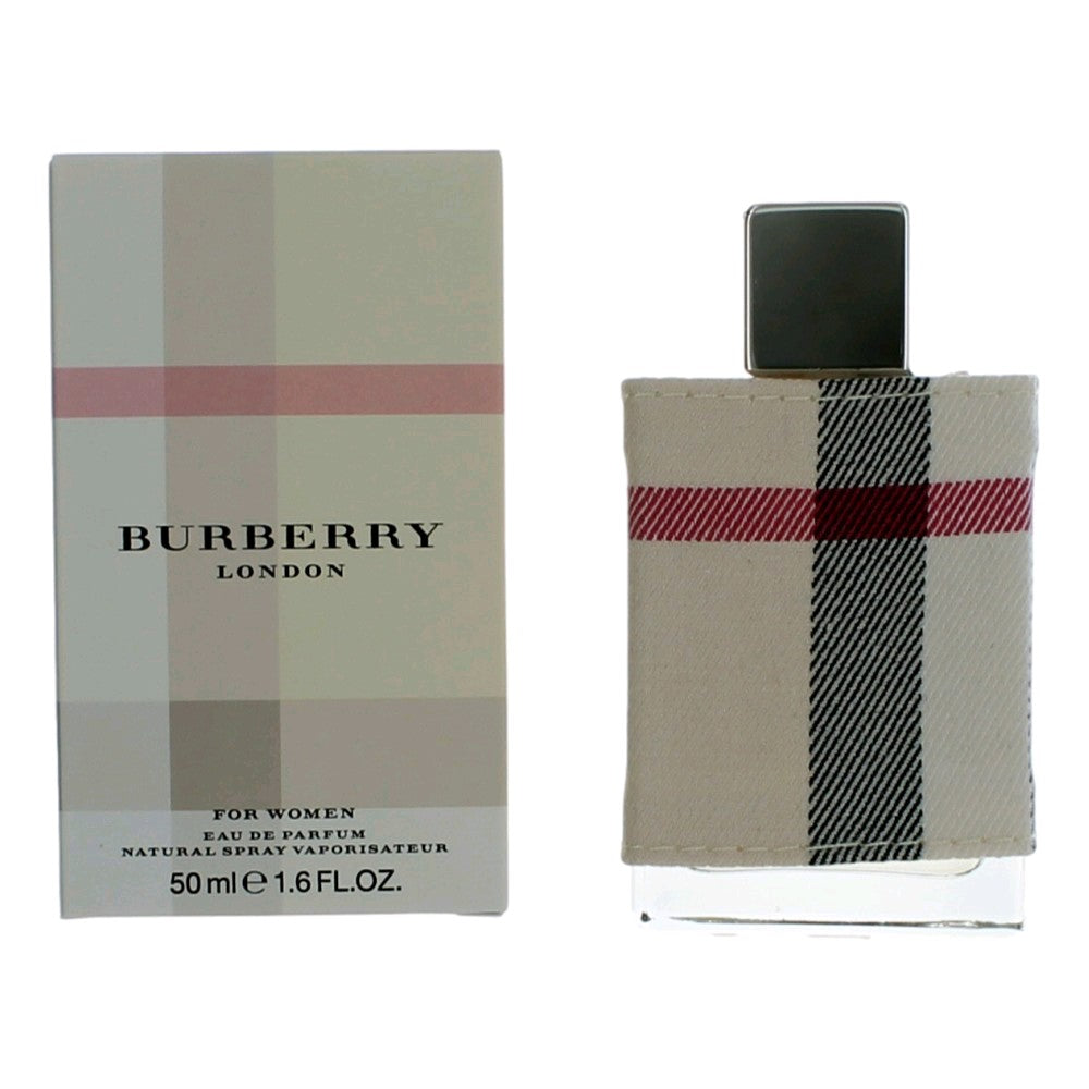 Burberry London for Women EDP spray bottle with check-patterned cap and box