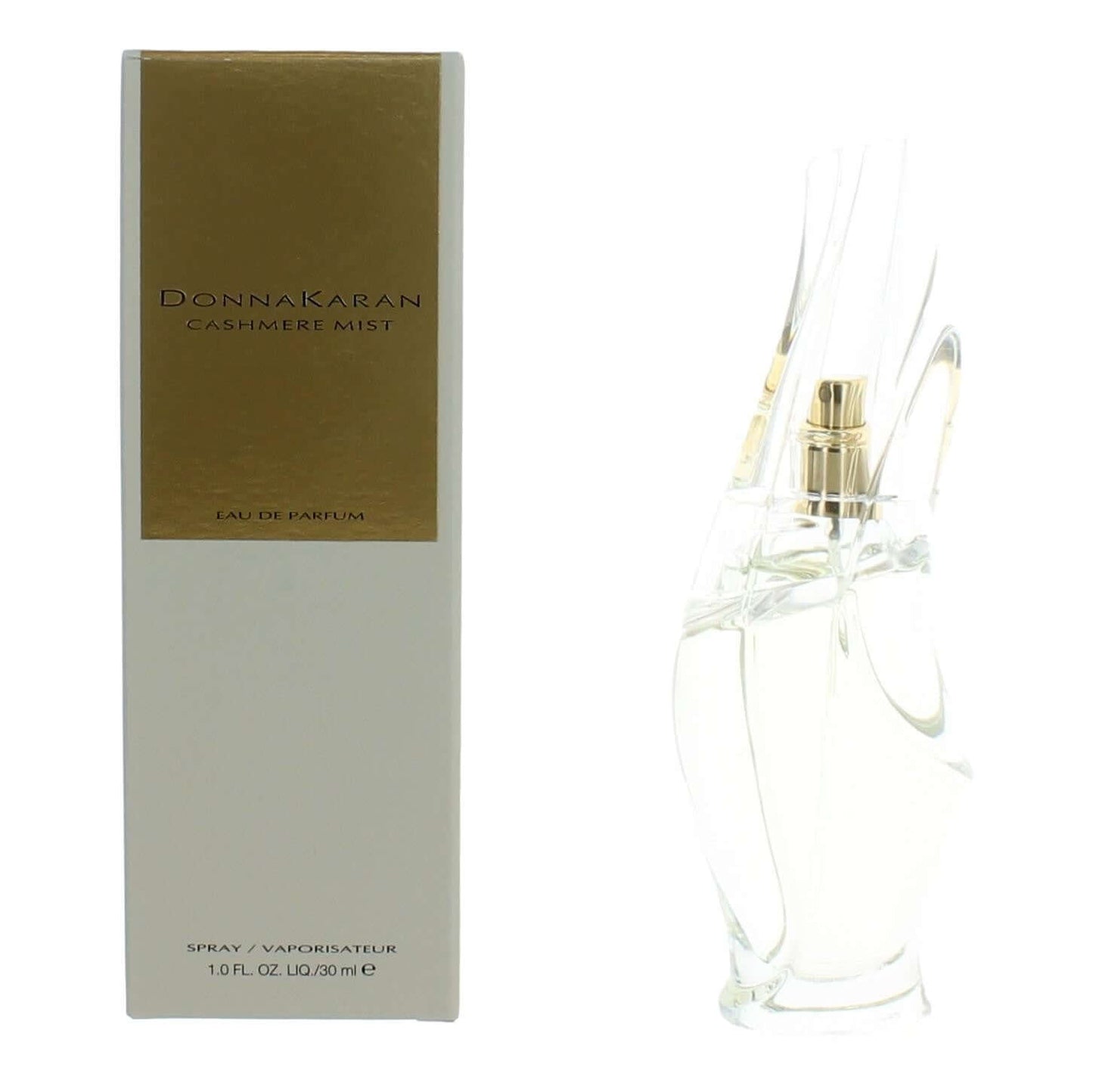 Cashmere Mist eau de parfum spray for women, boxed with glass bottle and gold cap