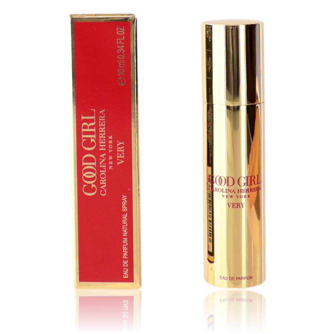Very Good Girl EDP spray by Carolina Herrera, gold bottle and red box, 0.34 oz
