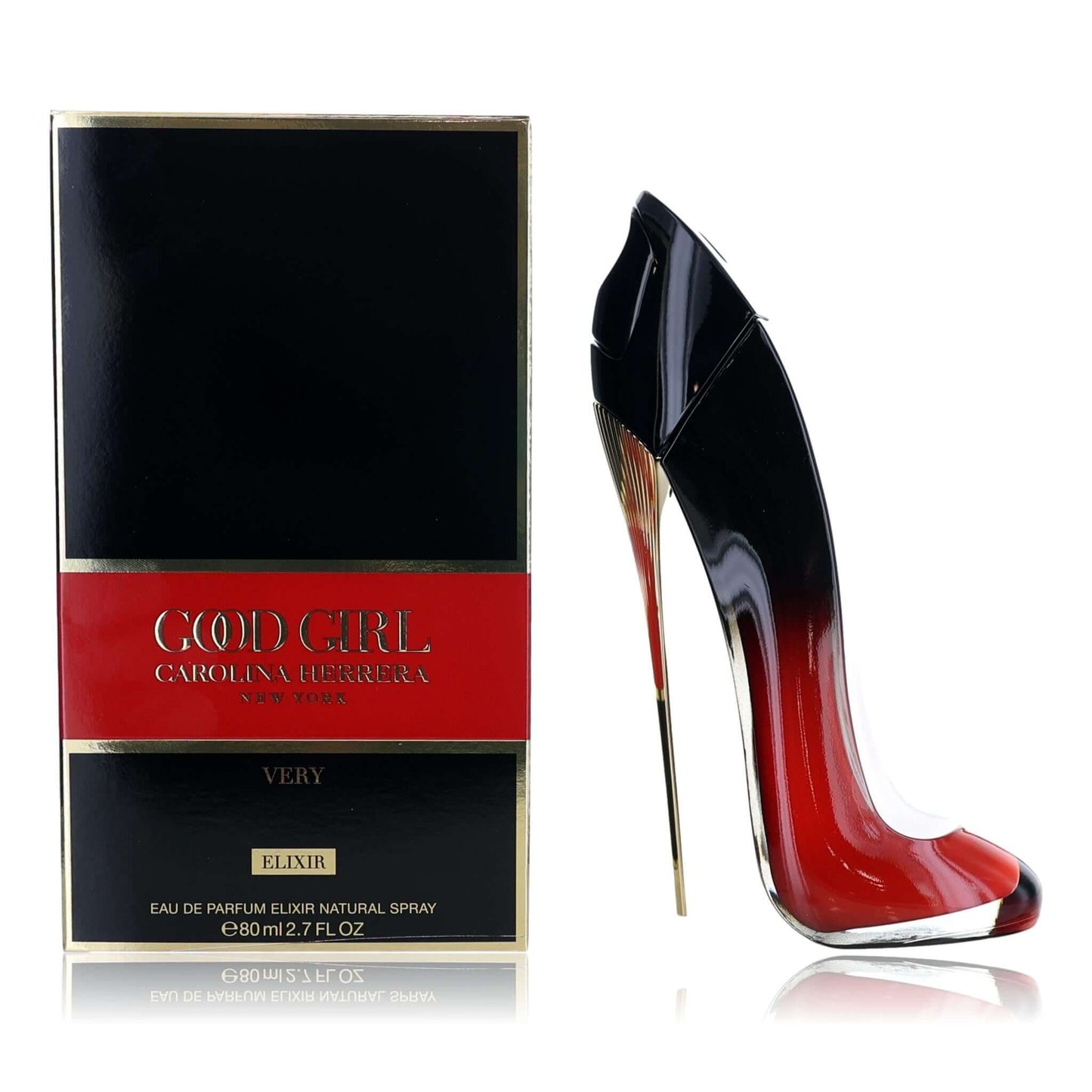 Women’s perfume elixir spray: black and red high-heel bottle with gift box