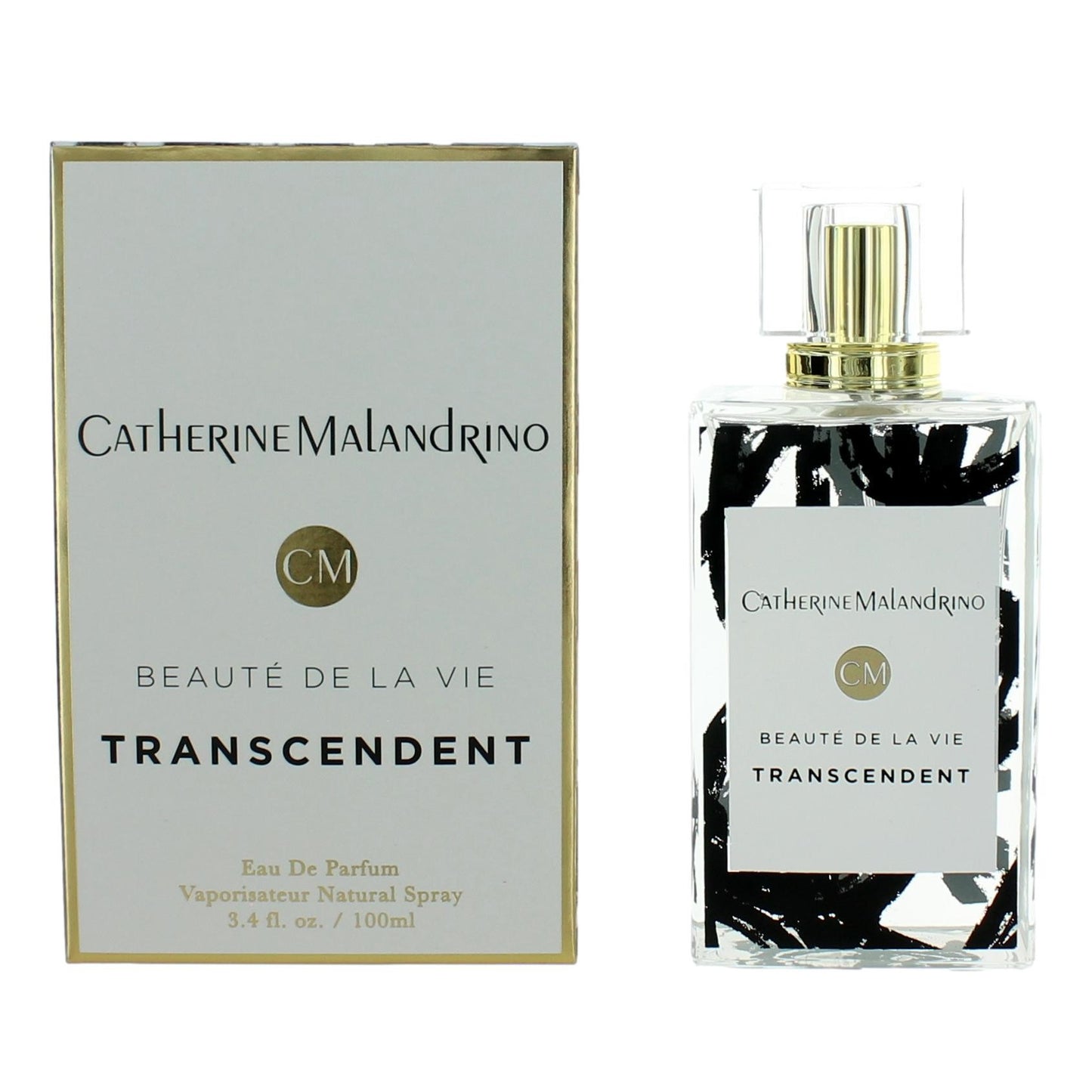 Women eau de parfum spray with gold cap, black label, and matching gift box