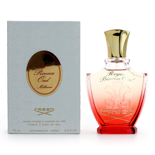 Creed Royal Princess Oud EDP spray bottle, pink glass with gold cap