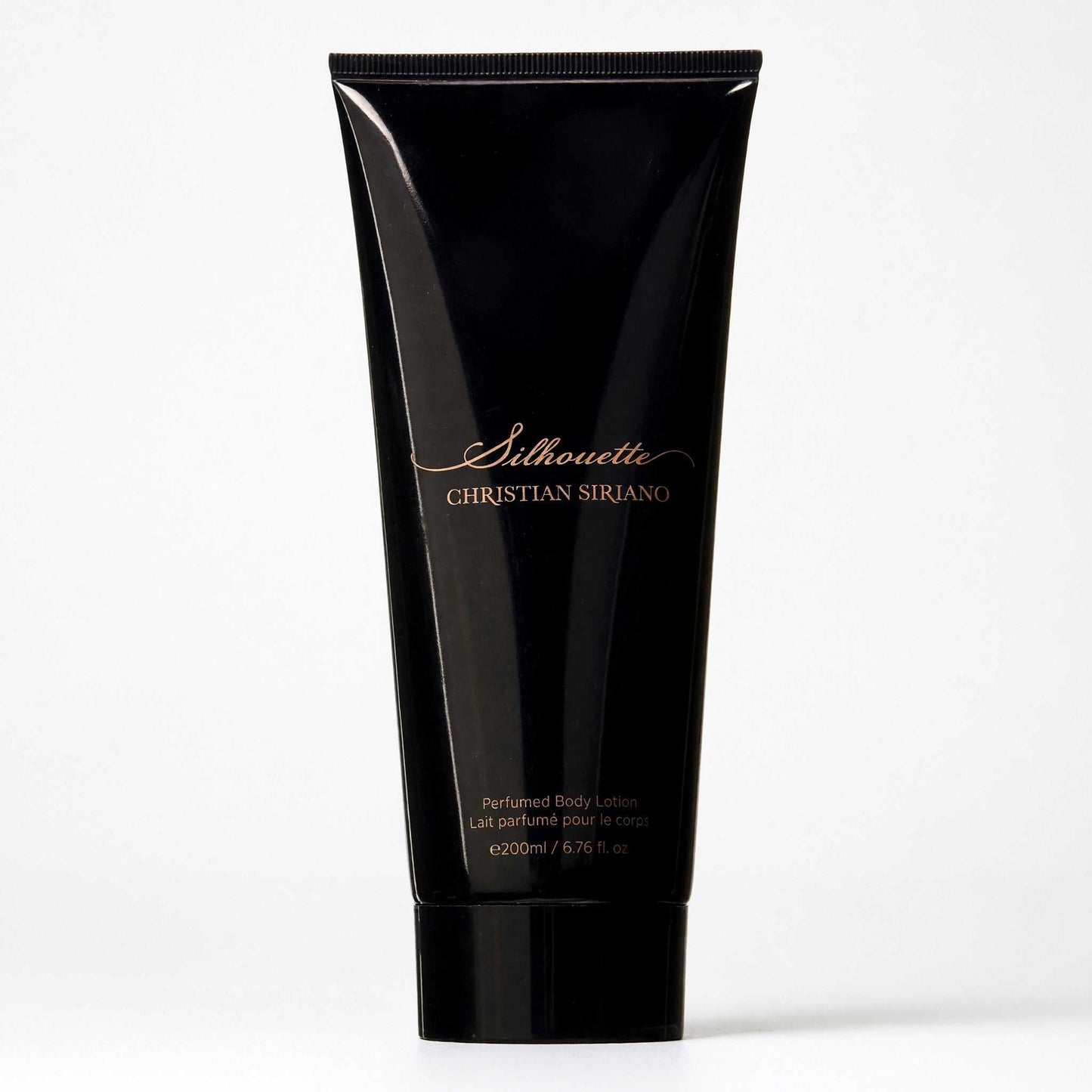 Silhouette by Christian Siriano body lotion in black squeeze tube, 6.7 fl oz