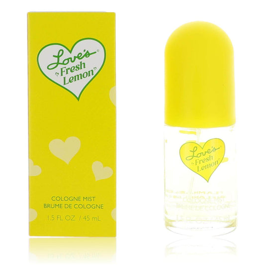 Loves Fresh Lemon cologne mist bottle with yellow cap and boxed 1.5 fl oz size