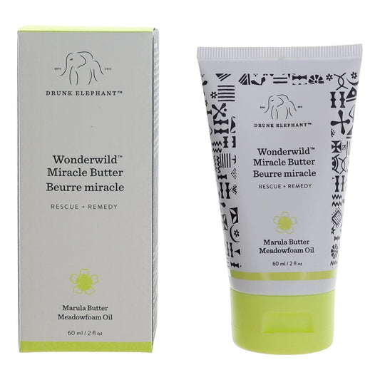 Wonderwild Miracle Butter skincare in squeeze tube and retail box, green base