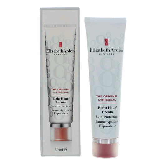 Elizabeth Arden Eight Hour Cream skin protectant tube and box, light cream-colored tube.