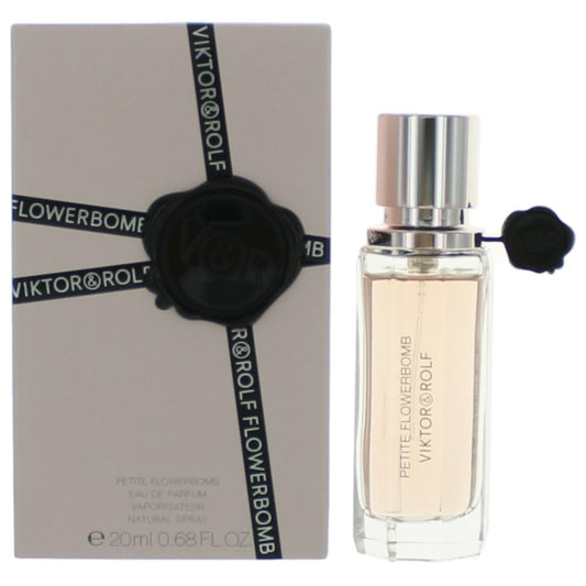 Flowerbomb Eau de Parfum spray bottle with metallic cap and retail box