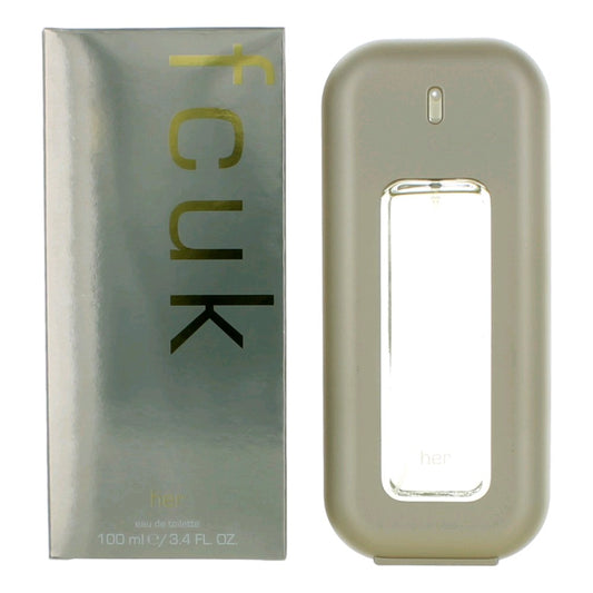 Women's EDT spray in frosted green bottle with matching box, 100 ml