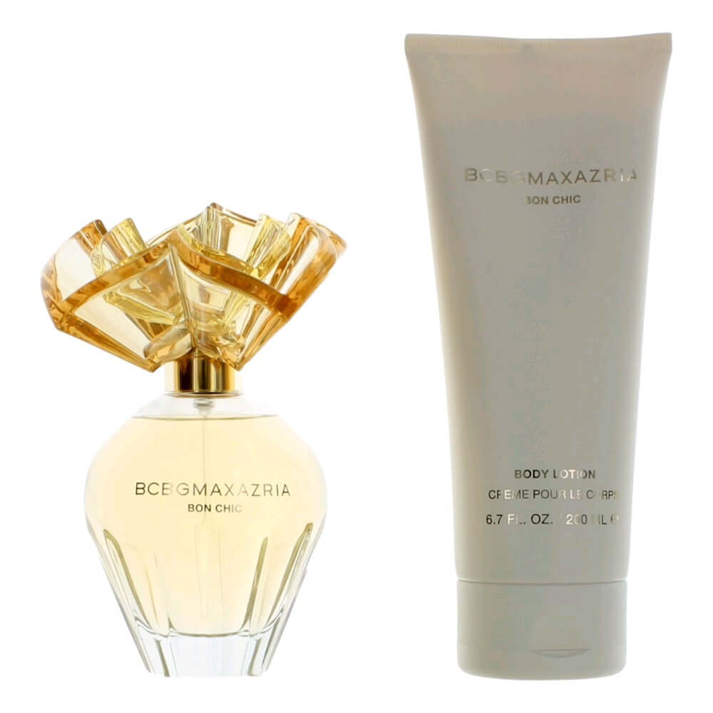 BCBG Bon Chic by Max Azria, 2 Piece Gift Set for Women featuring Eau De Parfum Spray and Body Lotion.