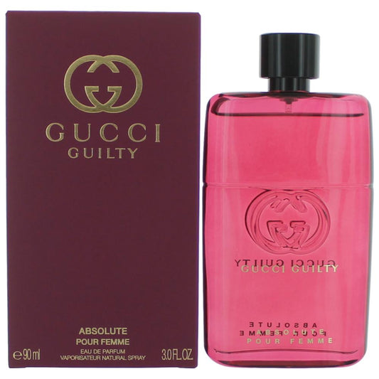 Gucci Guilty Absolute pour femme EDP spray bottle, pink glass with Gucci box