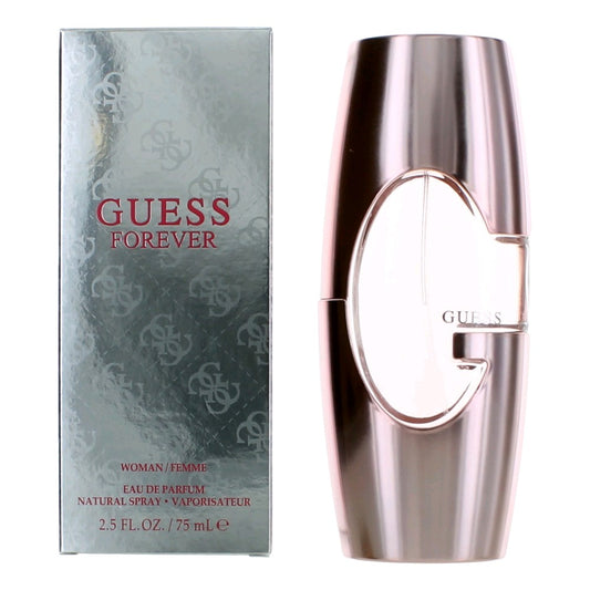 Guess Forever women's eau de parfum spray in metallic bottle with matching box
