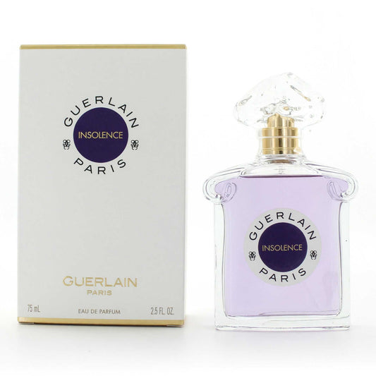 Guerlain Insolence eau de parfum spray bottle with lavender liquid and gold cap