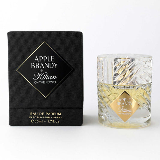 Kilian Apple Brandy eau de parfum set: black box and clear glass spray bottle