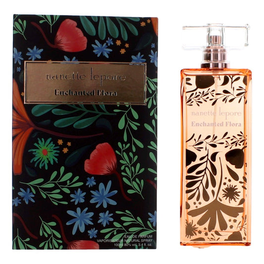 Nanette Lepore Enchanted Flora eau de parfum box with floral artwork