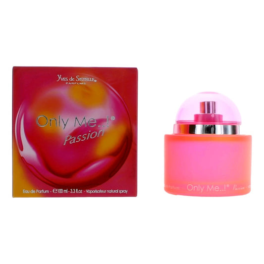 Only Me Passion women’s EDP spray bottle and box, red-pink with pink cap