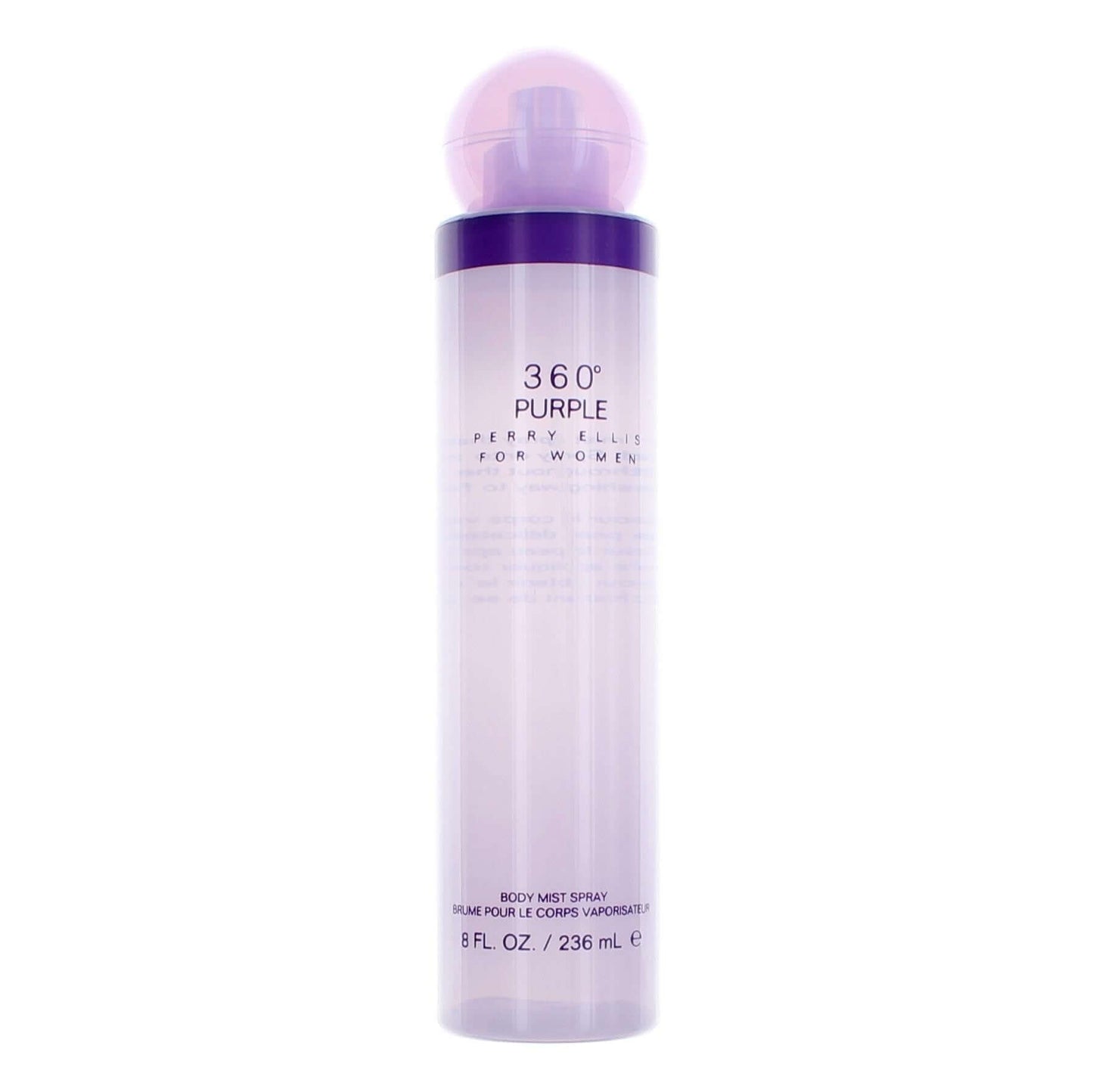 Purple body mist spray bottle, 8 fl oz (236 ml), Perry Ellis 360 Purple