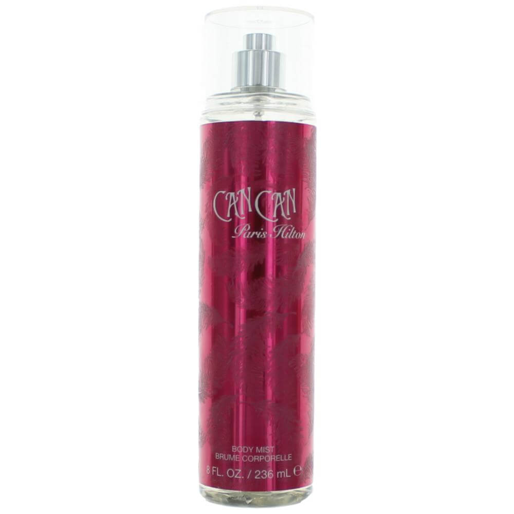 Can Can by Paris Hilton, 8 oz Body Mist for Women - sensual fragrance in a vibrant pink bottle.