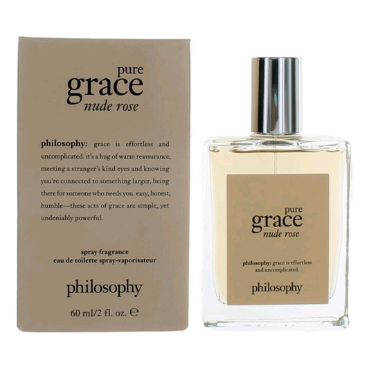 Nude rose eau de toilette spray bottle with branded label and clear glass