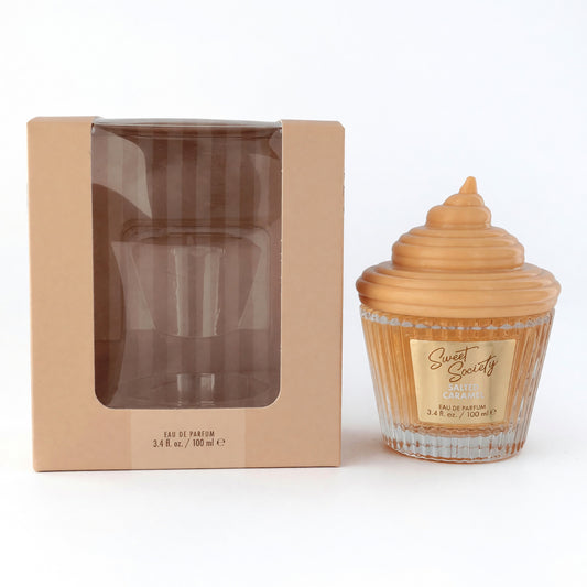 Salted Caramel eau de parfum spray with glass bottle and cupcake-style container, 3.4 oz