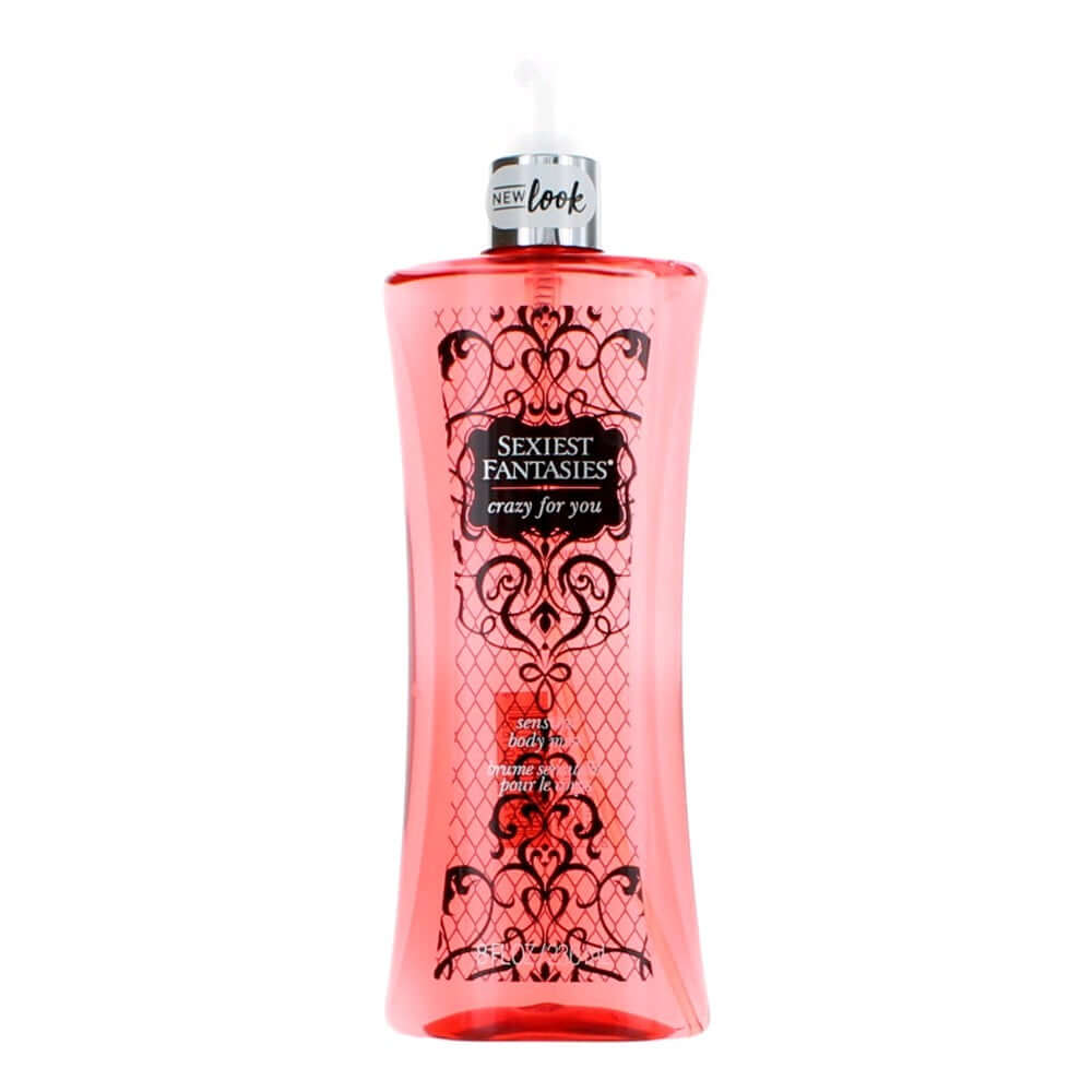 Pink Sexiest Fantasies body mist bottle with flip-top sprayer, 8 fl oz