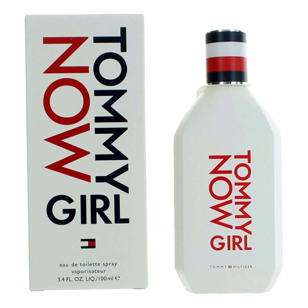 Tommy Hilfiger Tommy Now Girl women’s EDT spray bottle and box, white bottle with red band