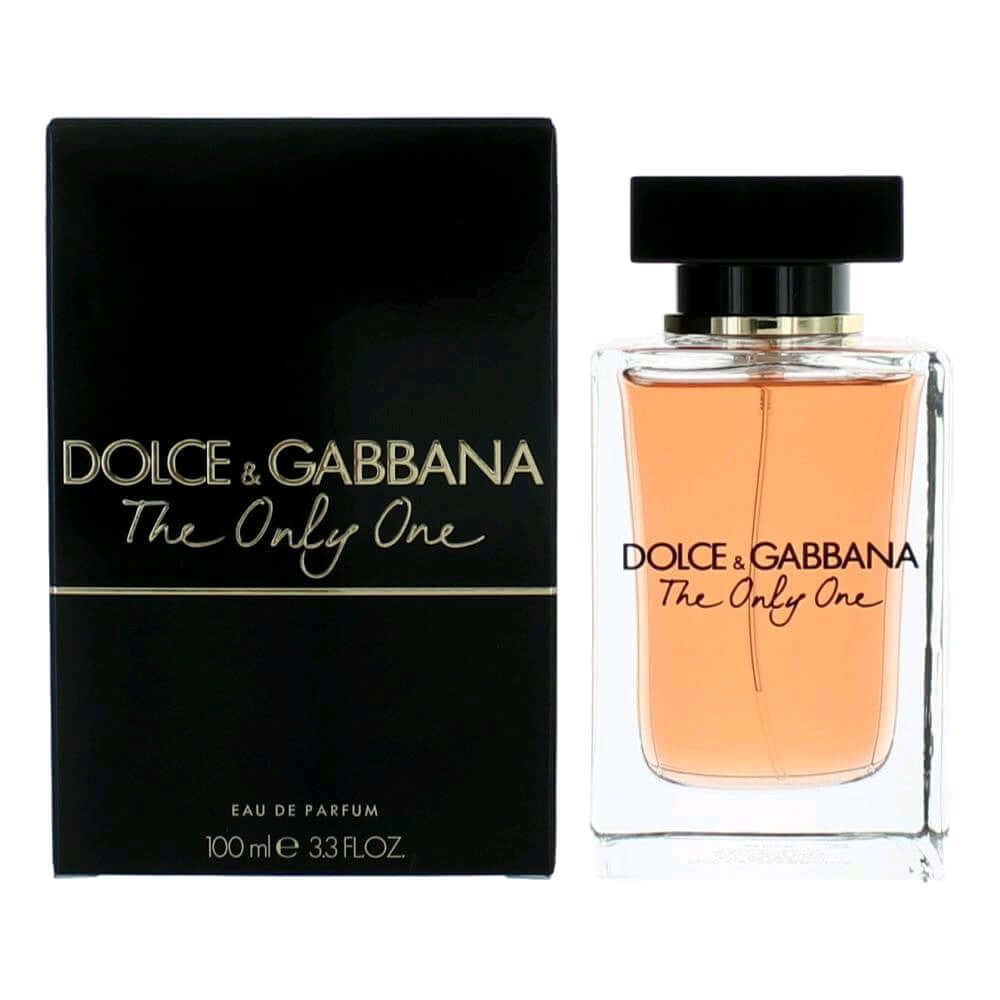 Women’s Eau de Parfum spray bottle, amber liquid with black Dolce&Gabbana box