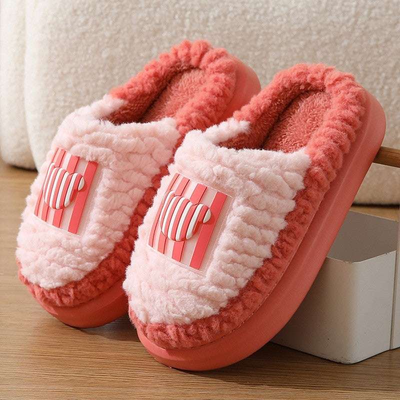 Color-Matching Lamb Slippers – Warm, Non-Slip Indoor Couples New Color-matching Lamb Slippers Indoor | Ectron Online