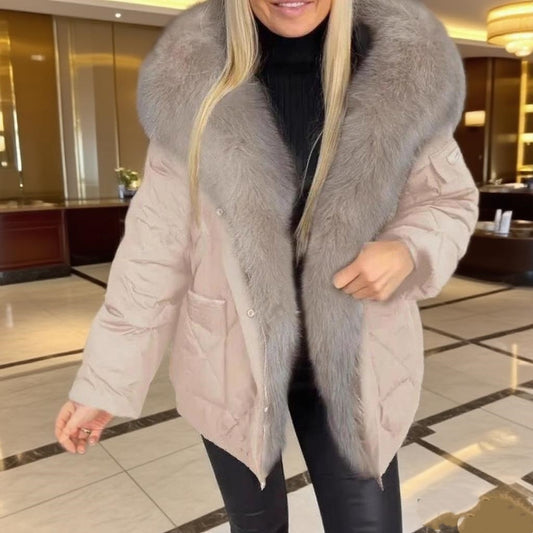 Fashion Women's Wear Mid-length Hooded Cotton Jacket