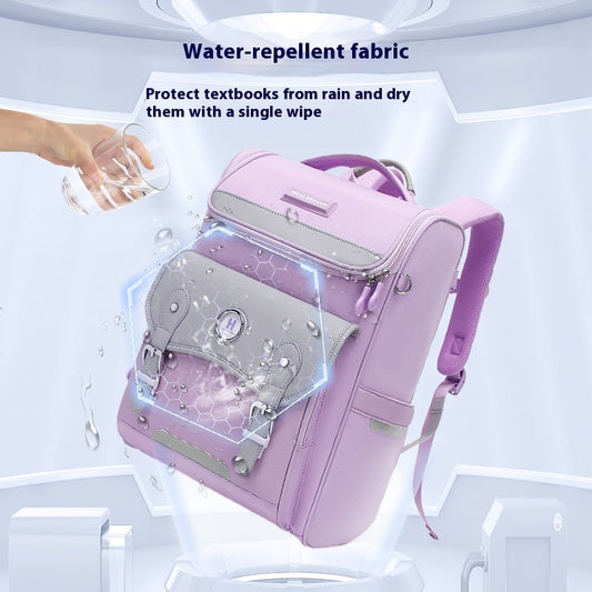 Primary School Students Grade One Two Three To Six Children Burden Relief Spine Protection Super Lightweight Backpack