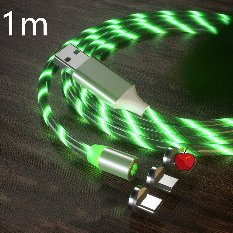 Magnetic Charging Cable Streamer Fast Charging Cable Lighting Micro USB Cable LED Magnet Charger Type-C Cable - Ectron Online