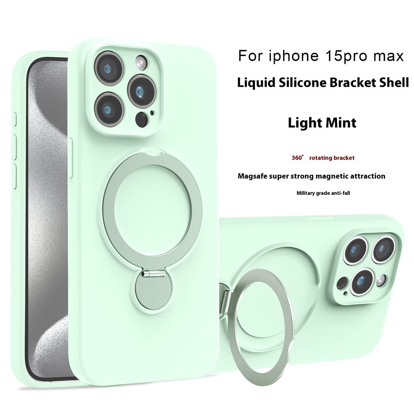 Liquid Silicone Magnetic Bracket Phone Case Applicable Anti-fall
