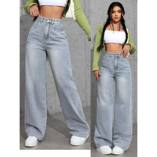 Sweet & Spicy Style High Waist Straight Jeans - Trendy Sweet And Spicy Style High Waist Straigh | Ectron Online