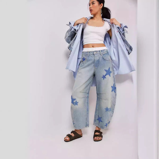 Casual Loose Mid Waist Cylindrical Women's Jeans Casual Loose Mid Waist Cylindrical Women | Ectron Online