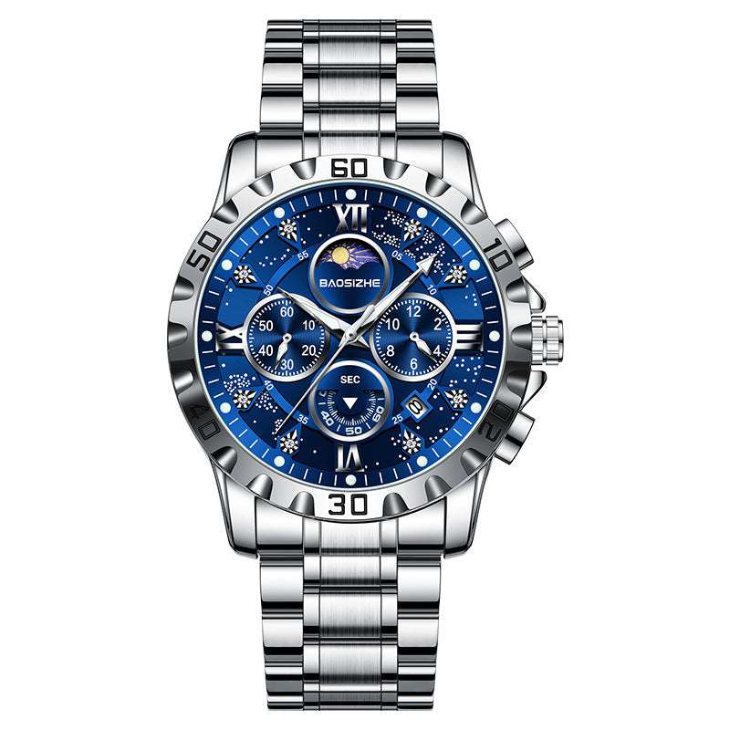 Men's Waterproof Quartz Watch Automatic Non-mechanical Watch Steel Bel | Ectron Online