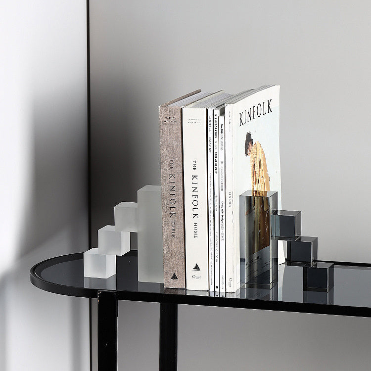 Nordic Modern Minimalist Ladder Crystal Bookend Decoration Hallway Bedroom Model Room Light Luxury Ornament