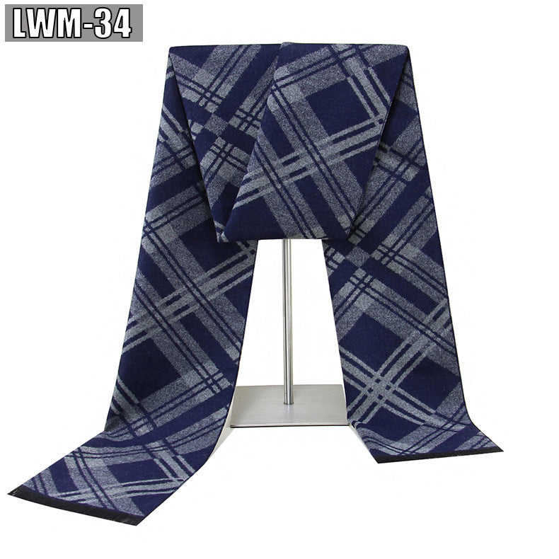 Men's Scarf European And American Cashmere Autumn And Winter Business Plaid