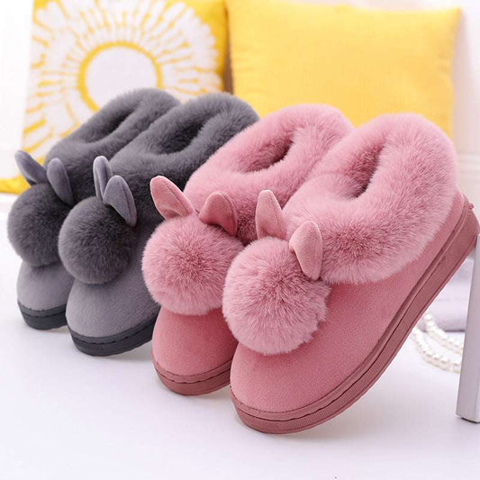Long Ear Single Ball Cotton Shoes For Men And Women