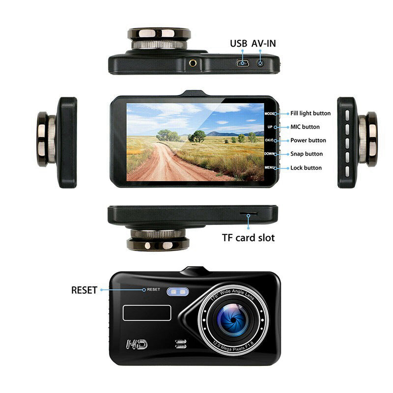 New Product HD Driving Recorder 4 Inch IPS HD Loop Video 1080P