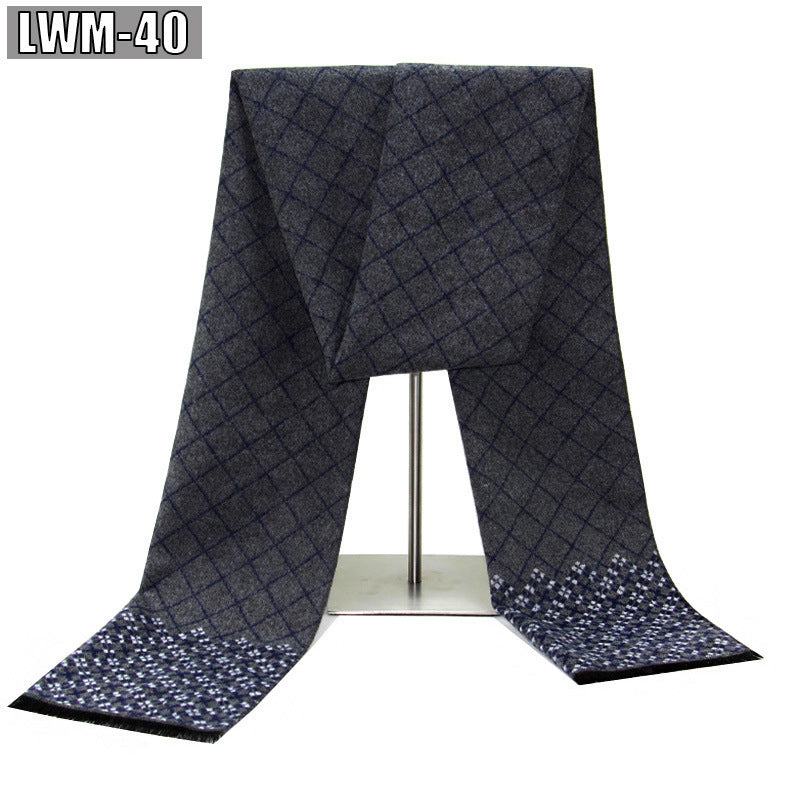 Men's Scarf European And American Cashmere Autumn And Winter Business Plaid